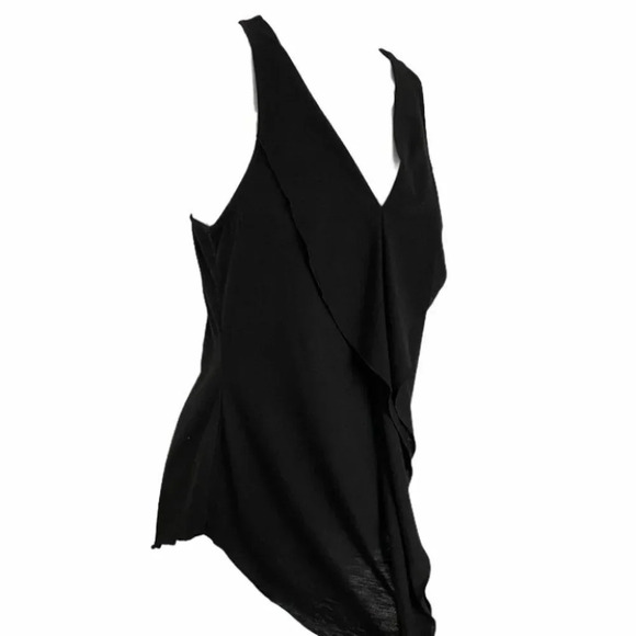 Banana Republic Black V Neck Ruffle Tank - Picture 4 of 7
